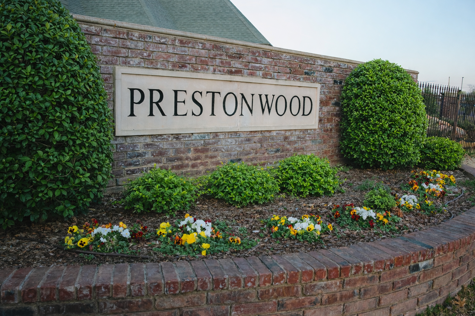 Prestonwood entrance sign, Durant Oklahoma