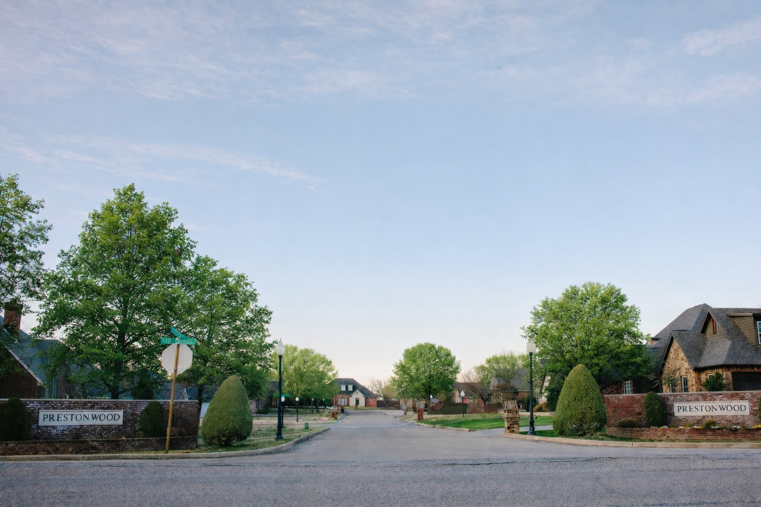 Prestonwood neighborhood entrance, Durant Oklahoma